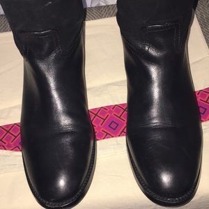 Tory Burch black leather Simone over the knee boot